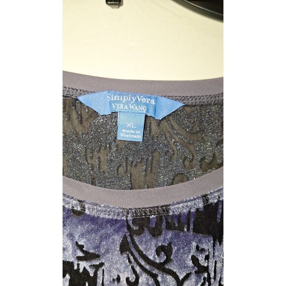 A Simply Vera Women's Velvet Burnout Top Whimsigoth Fairy Grunge Size XL As-Is - Picture 2 of 12